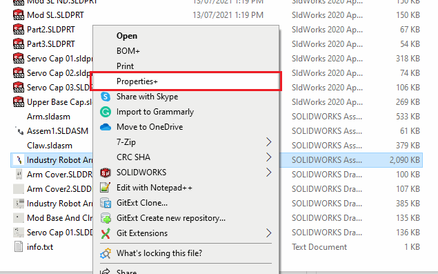 Properties+ command in the Windows File Explorer context menu
