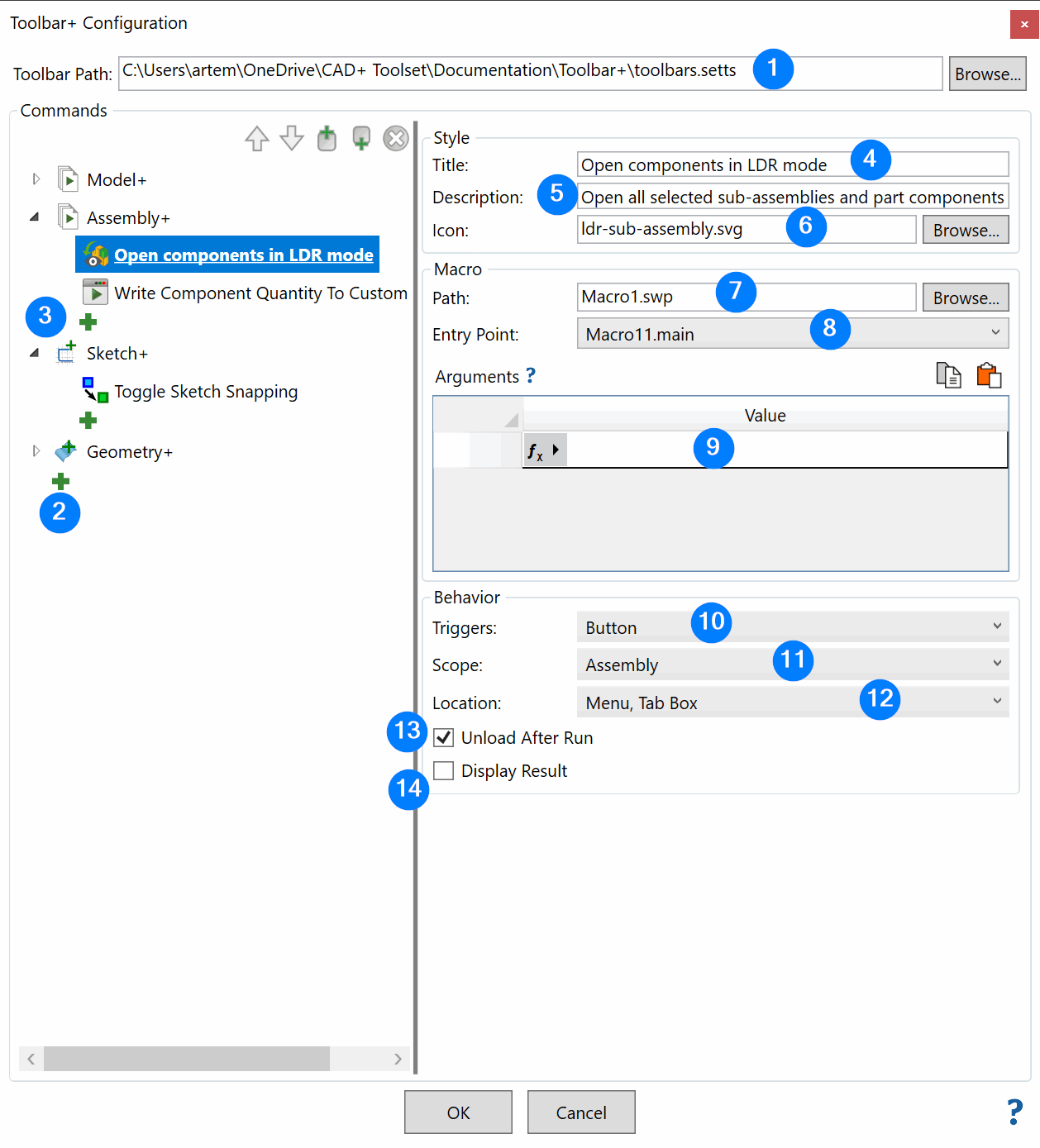 Editing macro button in Toolbar+
